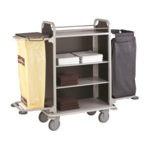 Caddie Valet Fidji M, Seitenverkleidung aus Hochdruck Schichtholzplatten,Aussenmasse (Optionen hoch geklappt) 890 x 485 x 1491 mm, rundum Gummistossschutz, 2 verstellbare Einlegeböden mit Optionen SAC (Halterung mit Polyesterwäschesack 127lt) und PVC (Müllsackhalterung mit Deckel und unterem Ablagegitter) 4 Lenkrollen mit Kunststoffgabel,                                       150 mm ø, davon 2 mit Bremse, Gewicht : 34 kg., Zuladung: 150 kg., Transport ab Werk