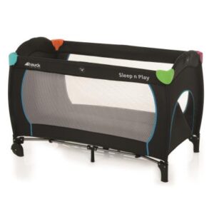 Baby Bett Sleep 'n Play, 1250 x 760, zusammenklappbar, verstärkter Metallrahmen mit Klappmechanismus, lange Seiten mit durchsichtiger Netzwand,  seitliche Ausstiegsöffnung mit Reissverschluss, 2 Bockrollen ø 100 mm, Transport ab Werk