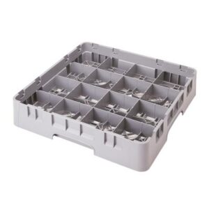 Casier Camrack pour tasses, 16 compartiments, taille du compartiment  11,1 x 10,95 cm hauteur max. de la tasse 6,6 cm  gris, 500 x 500 x 101 mm