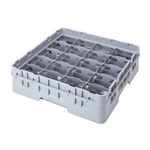 Casier Camrack pour tasses, 20 compartiments, taille du compartiment  11,1 x 8,73 cm hauteur max. de la tasse 10,7 cm cm  gris, 500 x 500 x 143 mm avec 1 extension