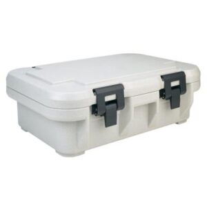 Isolierbehälter für Speisetransport S-Series, Polypropylen-Konstruktion, eingebaute Dichung und breite Nylonverschlüsse, für 1x Schale GN 1/1 Tiefe 100 mm, Aussenmasse 64 x 43,5 x 22 cm grau-gesprenkelt